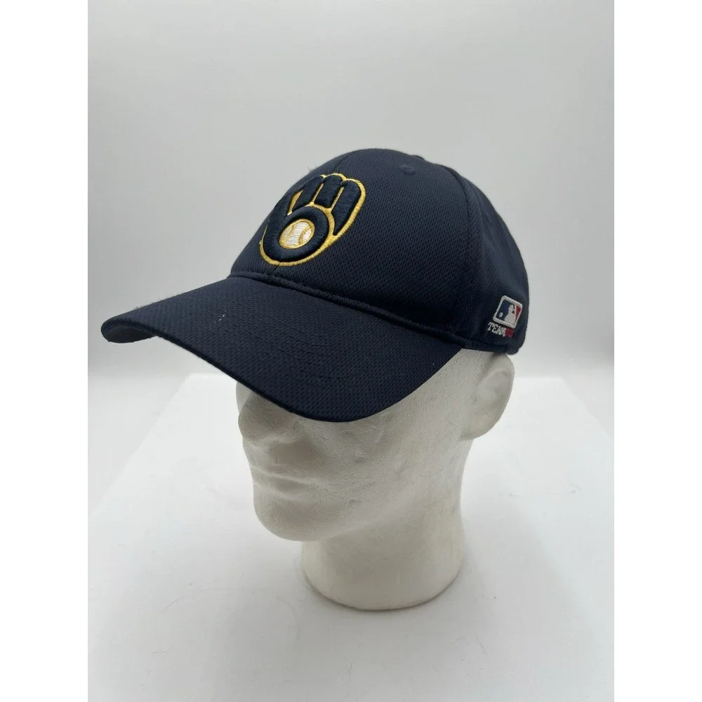 Milwaukee Brewers MLB Hat OC Sports Glove Logo Navy Adjustable Strapback OSFM